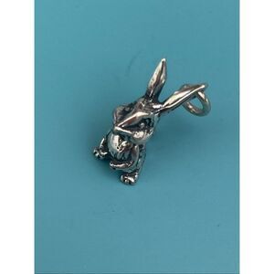 Rabbit Cartoon Sterling Silver Jewelry Charm #bunny